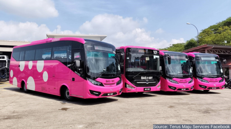 Pink BAS.MY stage bus representing the new fleet launched in Kedah under Malaysia’s SBST public transport transformation programme.
