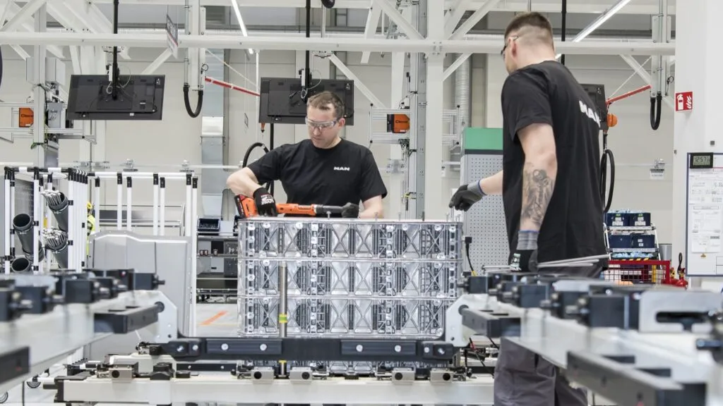 MAN's battery production at the Nuremberg plant.