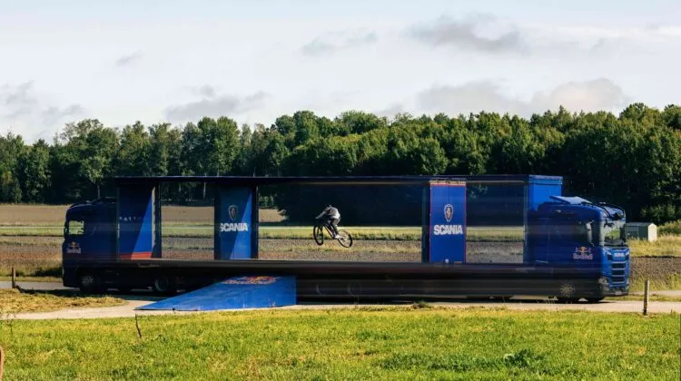 Scania autonomous truck stunt with Red Bull and PlusAI