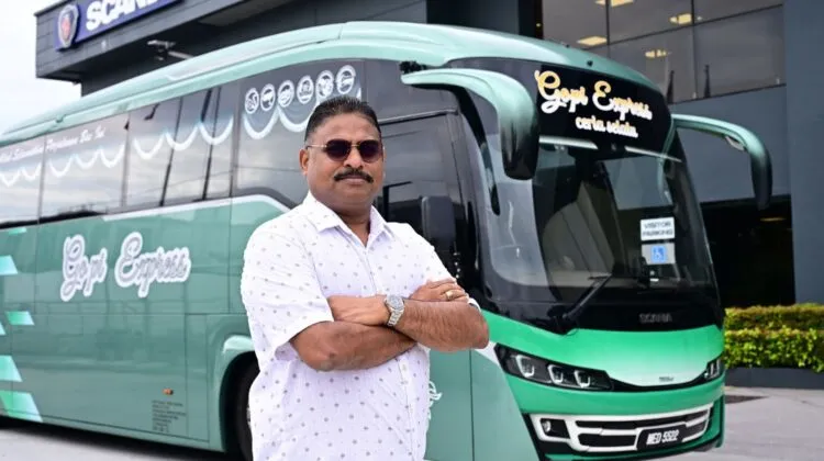 Gopi Travel Tours Scania Smart and Safe coach handover