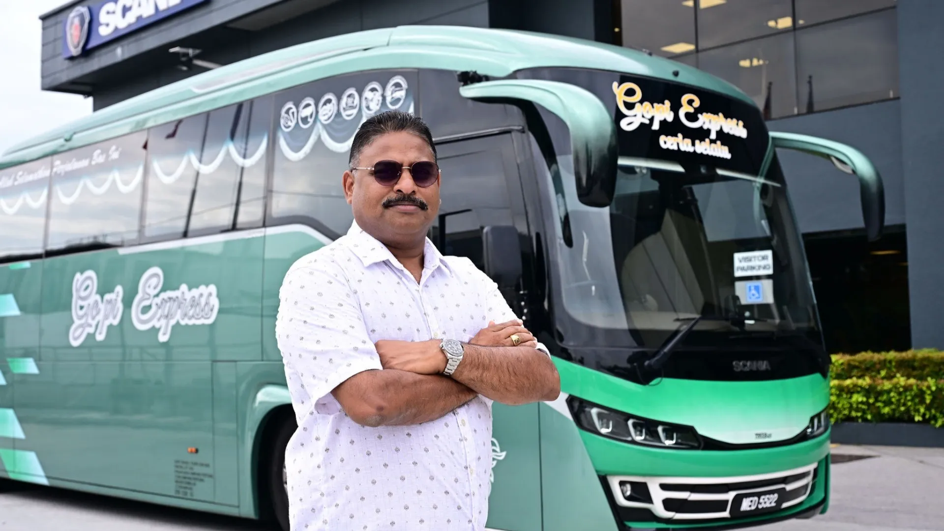 Gopi Travel Tours Scania Smart and Safe coach handover