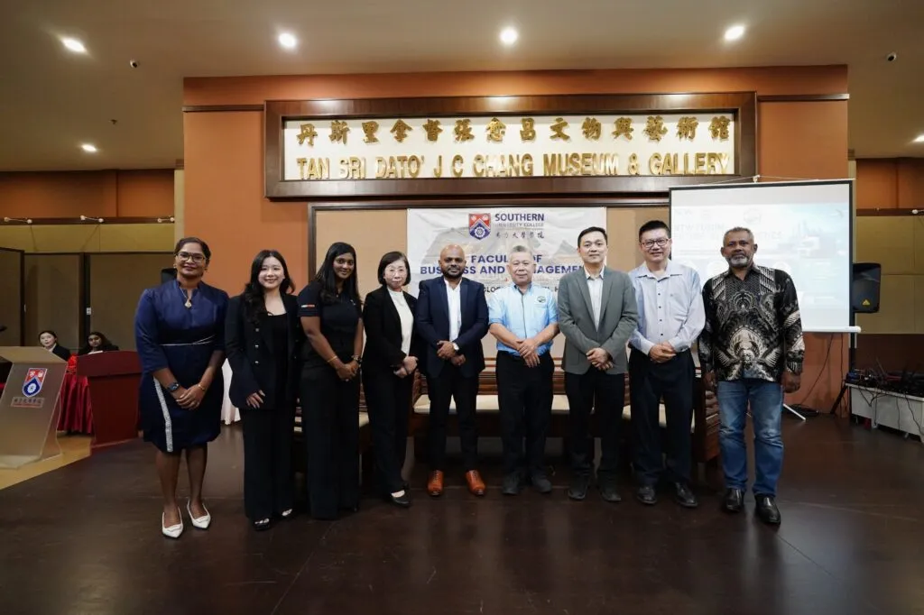 Panellists and organisers pose on stage at Southern University College's National Training Week (NTW) Logistics Forum 2026. (Photo: SUC)